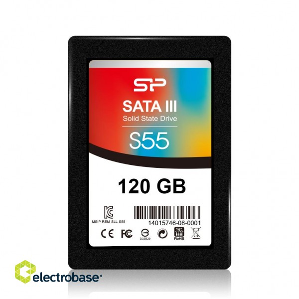 Silicon Power | Slim S55 | 120 GB | SSD interface SATA | Read speed 550 MB/s | Write speed 420 MB/s paveikslėlis 1