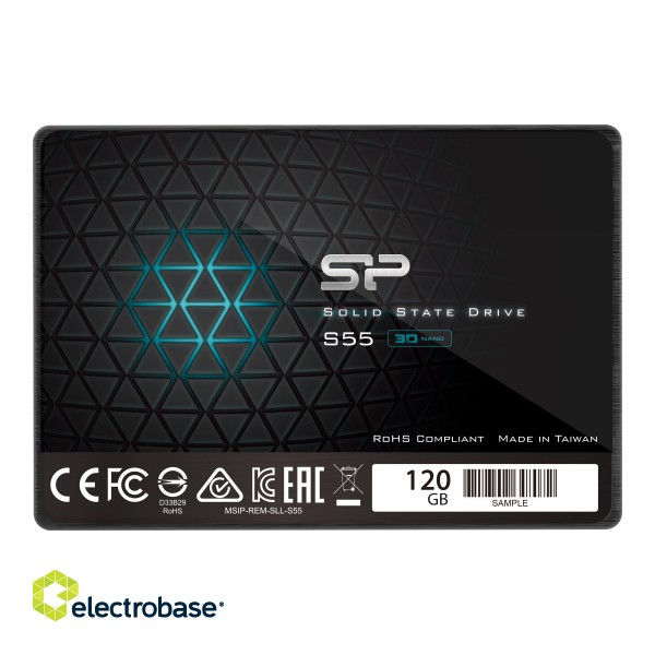 Silicon Power | Slim S55 | 120 GB | SSD interface SATA | Read speed 550 MB/s | Write speed 420 MB/s paveikslėlis 3