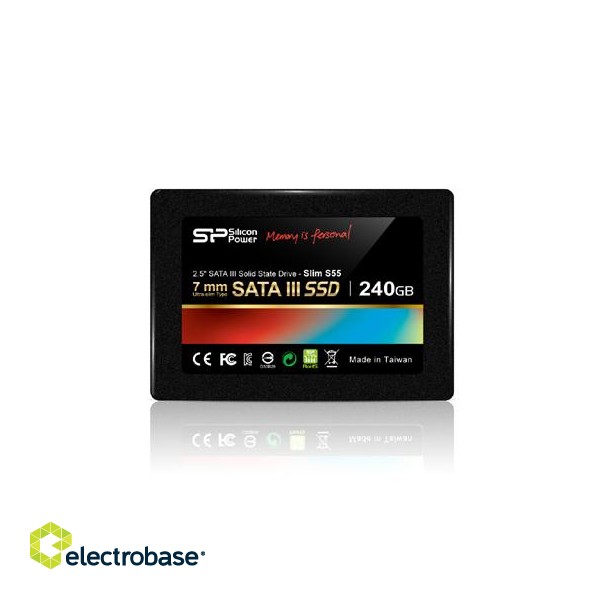 Silicon Power | Slim S55 | 240 GB | SSD interface SATA | Read speed 550 MB/s | Write speed 450 MB/s paveikslėlis 1