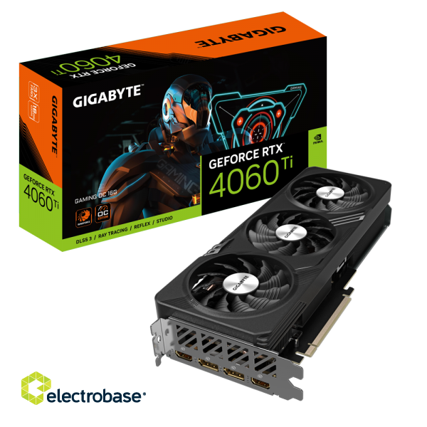 Gigabyte | GV-N406TGAMING OC-16GD 1.0 | NVIDIA | 16 GB | GeForce RTX 4060 | GDDR6 | HDMI ports quantity 2 | PCI-E 4.0 | Memory clock speed 18000 MHz image 1