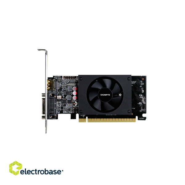 Gigabyte | Low Profile | NVIDIA | 2 GB | GeForce GT 710 | GDDR5 | Cooling type Active | HDMI ports quantity 1 | PCI Express 2.0 | Memory clock speed 5010 MHz | Processor frequency 954 MHz image 3