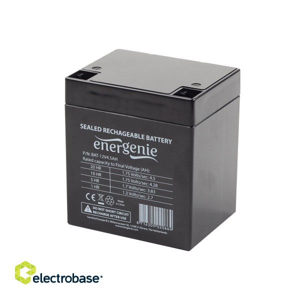 EnerGenie Rechargeable battery 12 V 4.5 AH for UPS | EnerGenie image 2