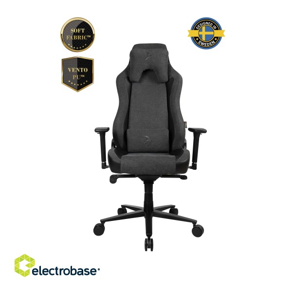 Arozzi mm | Vento Polyurethane; Soft Fabric; Metal; Aluminium | Vernazza Vento Gaming Chair Dark Grey image 1