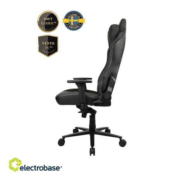 Arozzi mm | Vento Polyurethane; Soft Fabric; Metal; Aluminium | Vernazza Vento Gaming Chair Dark Grey image 4