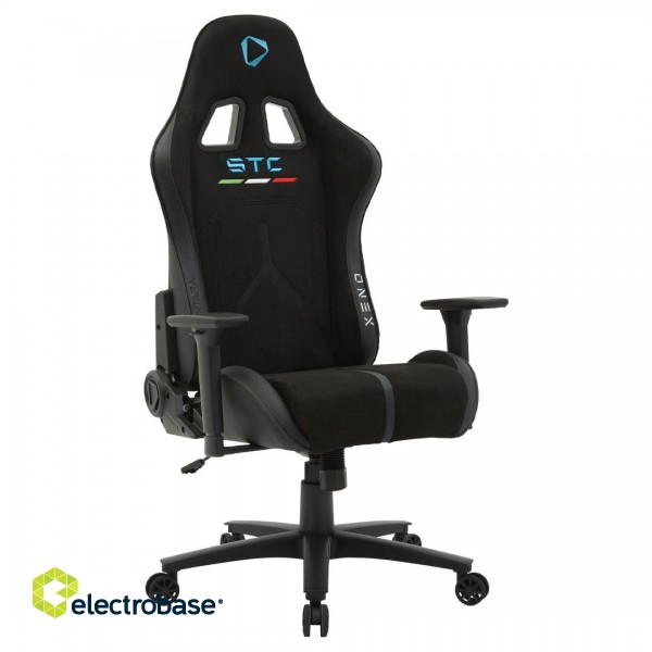 Onex PVC; Nylon caster; Metal | Gaming chairs | ONEX STC Alcantara | Black paveikslėlis 5