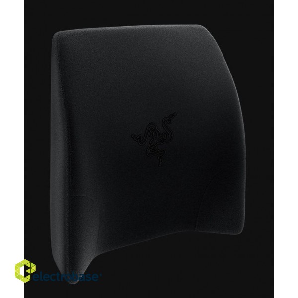 Razer 400 x 364 x103  mm | Exterior: Velvet fabric cover (with grippy rubber back); Interior: Memory foam | Lumbar Cushion for Gaming Chairs | Black image 3