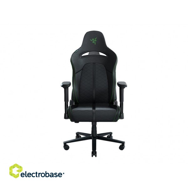 Razer mm | EPU Synthetic Leather; Steel; High density Polyurethane Moulded Foam | Enki X Ergonomic Gaming Chair Black/Green image 1