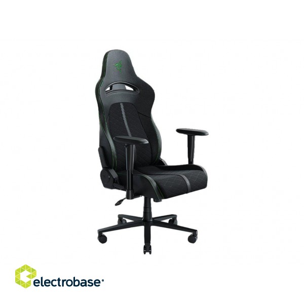Razer mm | EPU Synthetic Leather; Steel; High density Polyurethane Moulded Foam | Enki X Ergonomic Gaming Chair Black/Green image 2