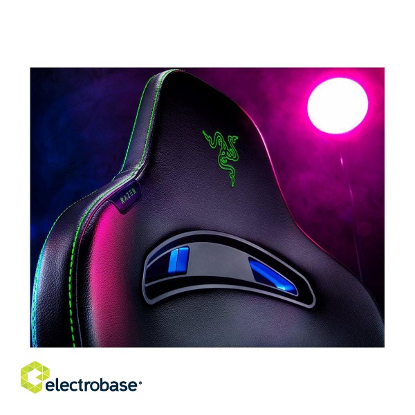 Razer mm | EPU Synthetic Leather; Steel; High density Polyurethane Moulded Foam | Enki X Ergonomic Gaming Chair Black/Green image 6