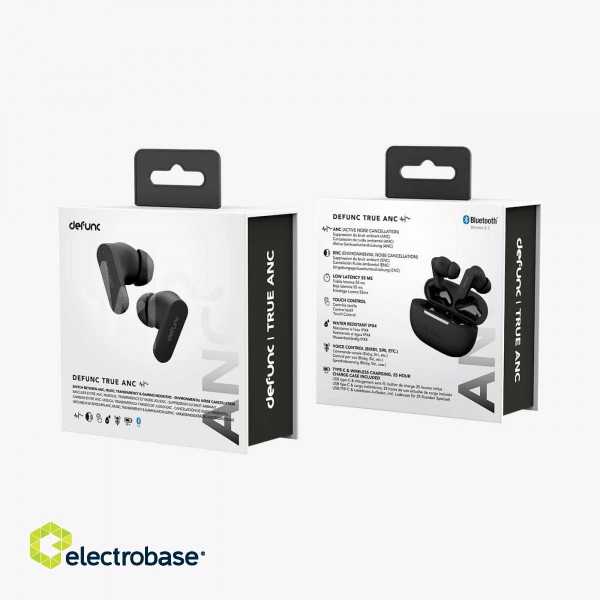 Defunc | Wireless Earbuds | True Anc | In-ear | Microphone | Noise canceling | Black image 5