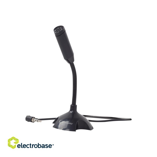 Gembird | Desktop microphone | MIC-D-02 | 3.5 mm | 3.5 mm audio plug | Black image 2