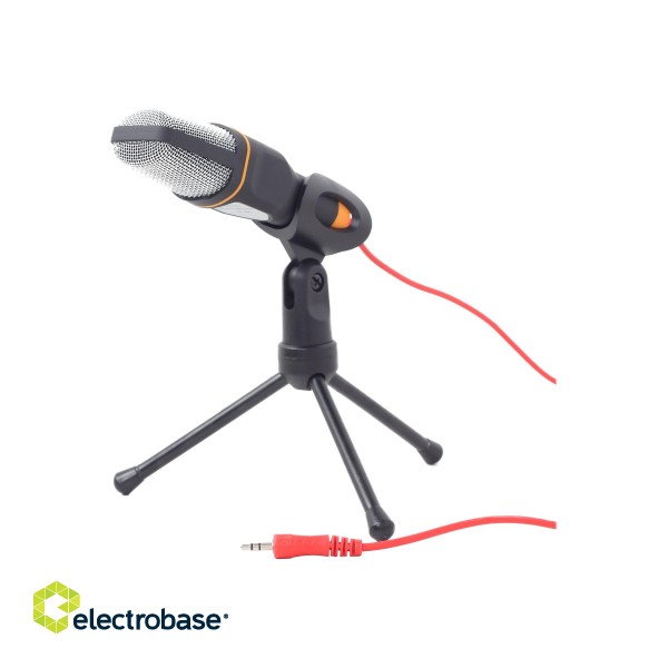 Gembird | Desktop microphone with a tripod | MIC-D-03 | Built-in microphone | 3.5 mm | Black фото 2