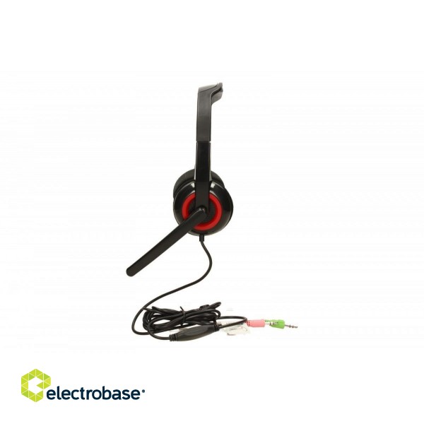 Gembird | MHS-002 Stereo headset | Built-in microphone | 3.5 mm | Black/Red paveikslėlis 4