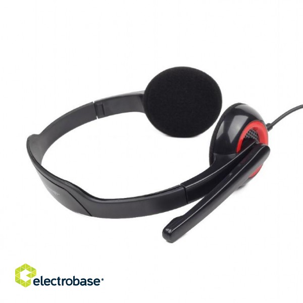 Gembird | MHS-002 Stereo headset | Built-in microphone | 3.5 mm | Black/Red image 6