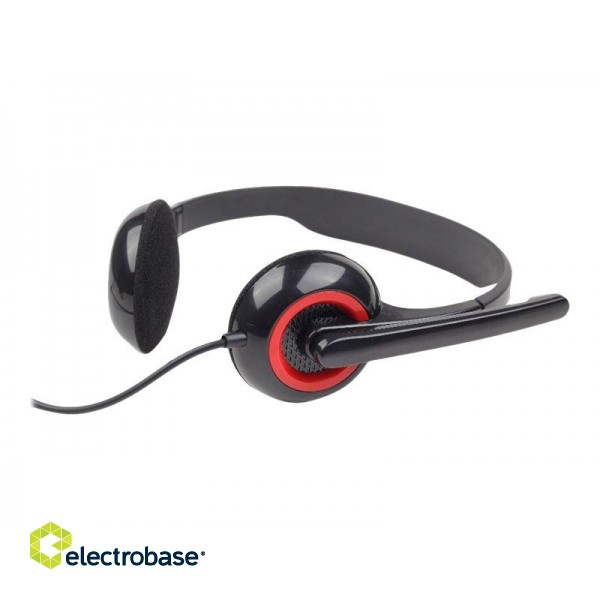 Gembird | MHS-002 Stereo headset | Built-in microphone | 3.5 mm | Black/Red paveikslėlis 7