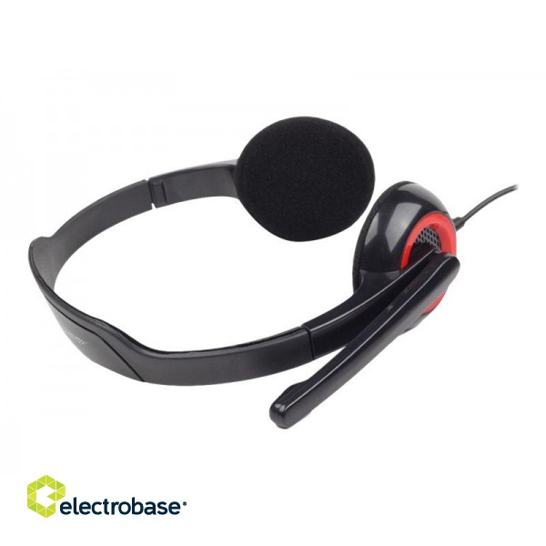 Gembird | MHS-002 Stereo headset | Built-in microphone | 3.5 mm | Black/Red image 8