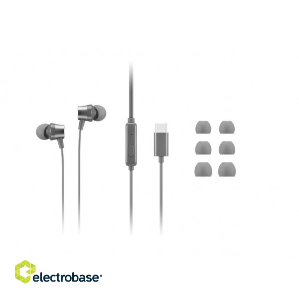 Lenovo | 300 USB-C In-Ear Headphone | GXD1J77353 | Built-in microphone | Wired | Grey image 2