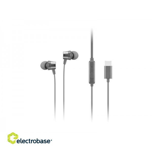 Lenovo | 300 USB-C In-Ear Headphone | GXD1J77353 | Built-in microphone | Wired | Grey image 4