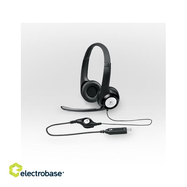 Logitech | Computer headset | H390 | On-Ear Built-in microphone | USB Type-A | Black image 8