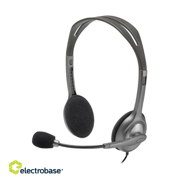 Logitech | Stereo headset | H111 | On-Ear Built-in microphone | 3.5 mm | Grey фото 5