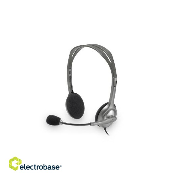Logitech | Stereo headset | H111 | On-Ear Built-in microphone | 3.5 mm | Grey paveikslėlis 6