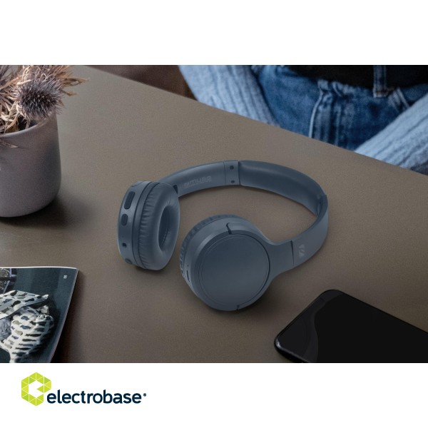 Muse | Stereo Headphones | M-272 BTB | Built-in microphone | Bluetooth | Blue image 2