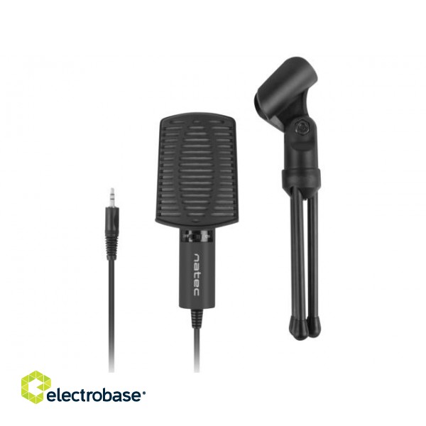 Natec | Microphone | NMI-1236 Asp | Black | Wired image 3