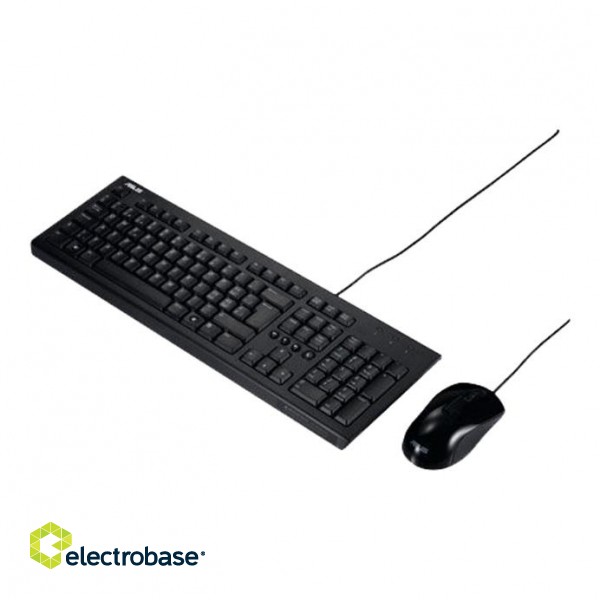 Asus | U2000 | Black | Keyboard and Mouse Set | Wired | Mouse included | EN | Black | 585 g image 1