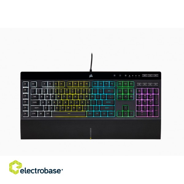 Corsair | Rubber Dome | Gaming Keyboard | K55 RGB PRO | Gaming keyboard | Wired | RGB LED light | US | Black image 1
