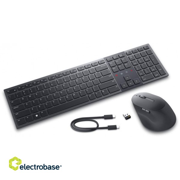 Dell | Premier Collaboration Keyboard and Mouse | KM900 | Keyboard and Mouse Set | Wireless | US | Graphite | USB-A | Wireless connection фото 4