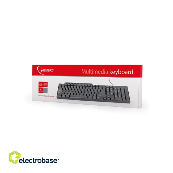 Gembird | KB-UM-104 Compact multimedia keyboard | Multimedia | Wired | US | Black | USB | 420 g image 2