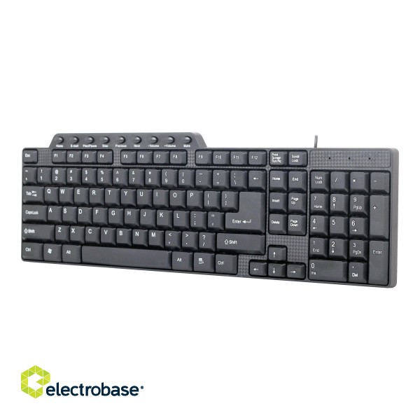 Gembird | KB-UM-104 Compact multimedia keyboard | Multimedia | Wired | US | Black | USB | 420 g image 3