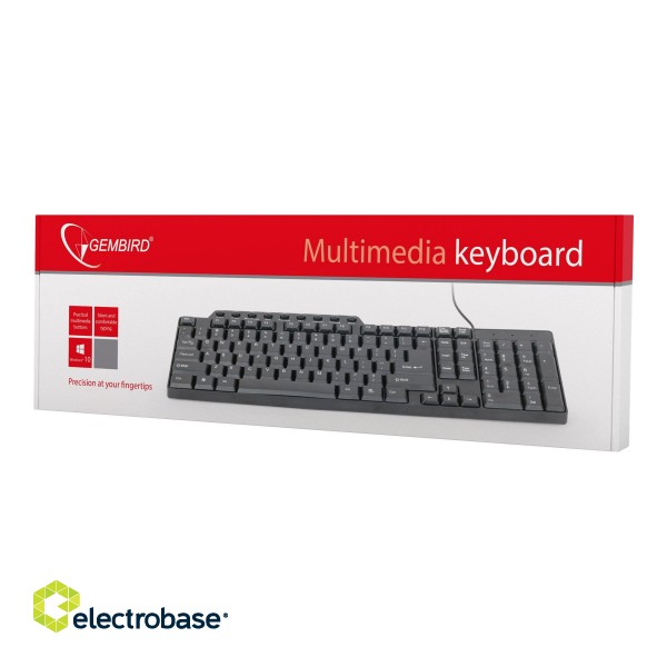 Gembird | KB-UM-104 Compact multimedia keyboard | Multimedia | Wired | US | Black | USB | 420 g image 6