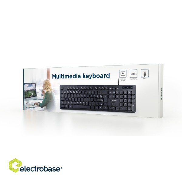Gembird | Multimedia Keyboard | KB-MCH-04 | Multimedia | Wired | US | Black | g paveikslėlis 3