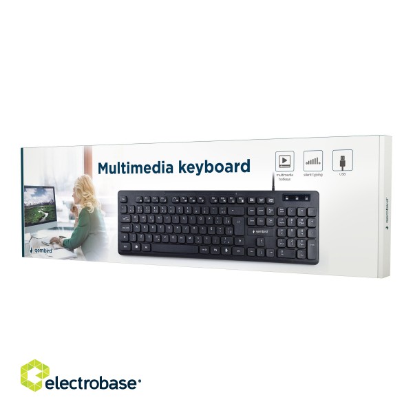 Gembird | Multimedia Keyboard | KB-MCH-04 | Multimedia | Wired | US | Black | g paveikslėlis 4