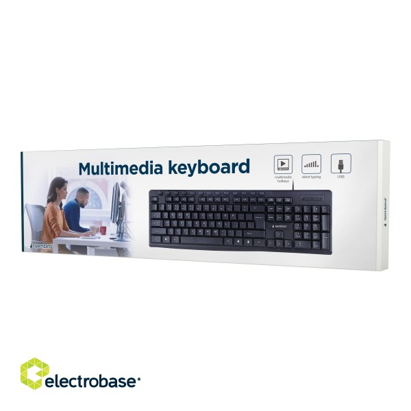 Gembird | Multimedia Keyboard | KB-UM-107 | Multimedia | Wired | US | Black | g фото 4