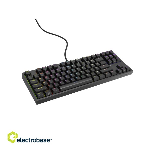 Genesis | Mechanical Gaming Keyboard | THOR 404 TKL RGB | Black | Mechanical Gaming Keyboard | Wired | US | USB Type-A | 1005 g | Kailh Box Brown V2 фото 3
