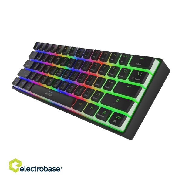 Genesis | THOR 660 RGB | Black | Mechanical Gaming Keyboard | Wireless | RGB LED light | US | Bluetooth | USB Type-C | 588 g | Gateron Brown image 2