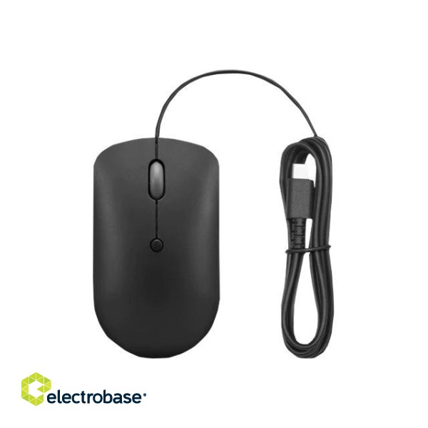 Lenovo | Compact Mouse | 400 | Wired | USB-C | Raven black image 3