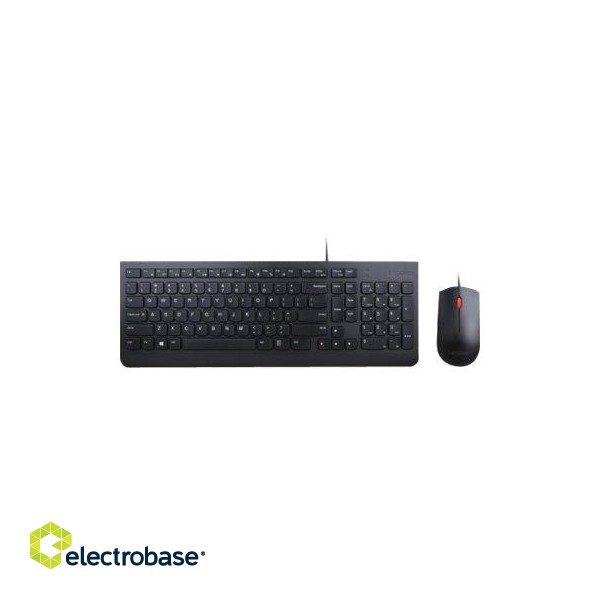 Lenovo | Essential | Essential Wired Keyboard and Mouse Combo - US English with Euro symbol | Black | Keyboard and Mouse Set | Wired | Mouse included | US | Black | USB | English | Numeric keypad image 2
