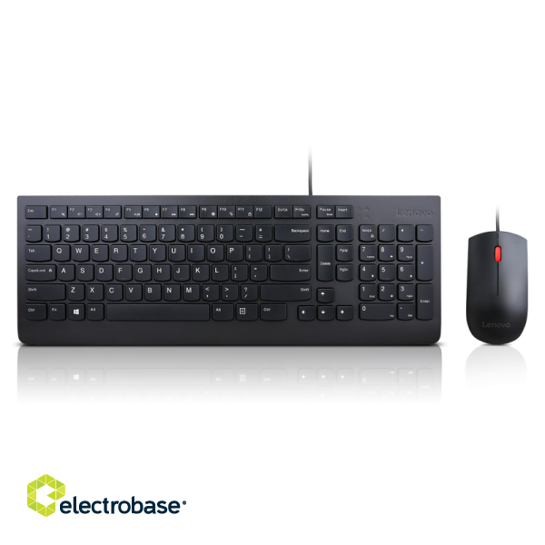 Lenovo | Essential | Essential Wired Keyboard and Mouse Combo - Lithuanian | Black | Keyboard and Mouse Set | Wired | EN/LT | Black image 1