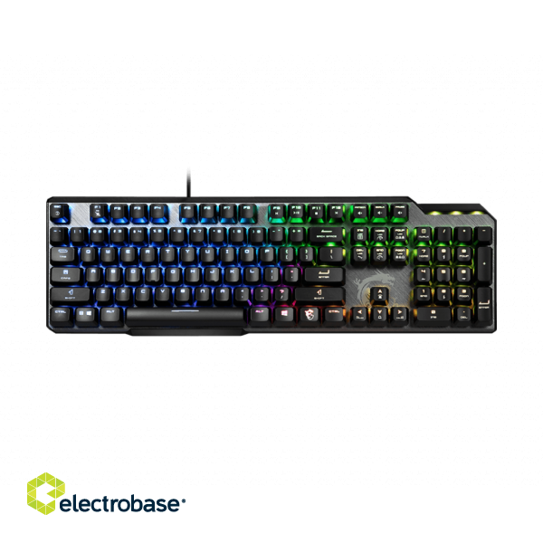 MSI | GK50 Elite | Gaming keyboard | Wired | RGB LED light | US | Black/Silver paveikslėlis 1