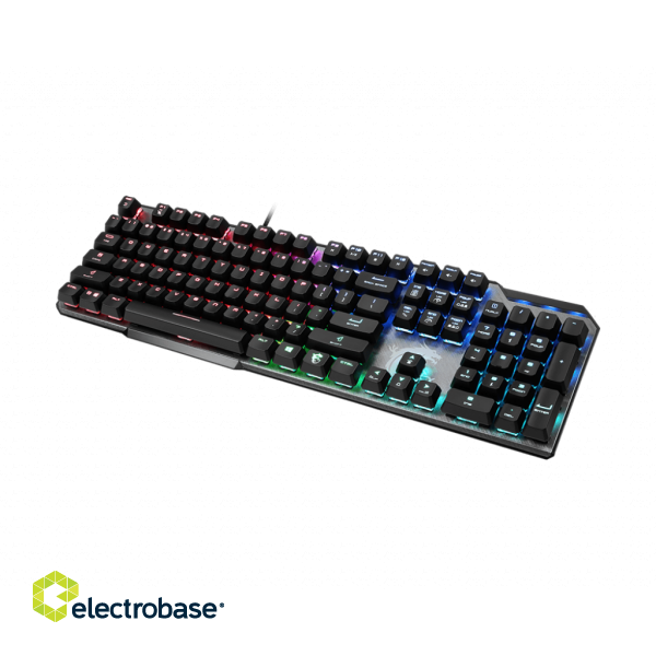 MSI | GK50 Elite | Gaming keyboard | Wired | RGB LED light | US | Black/Silver paveikslėlis 4