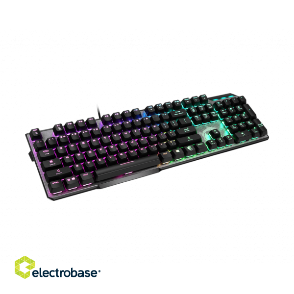 MSI | GK50 Elite | Gaming keyboard | Wired | RGB LED light | US | Black/Silver paveikslėlis 6