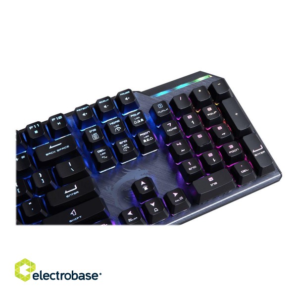 MSI | GK50 Elite | Gaming keyboard | Wired | RGB LED light | US | Black/Silver paveikslėlis 9