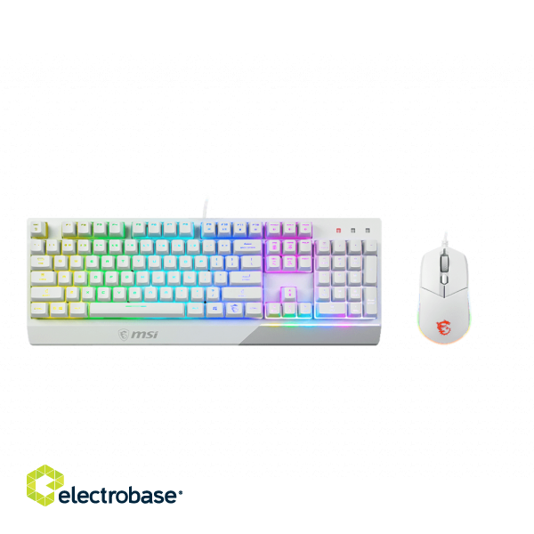 MSI | Vigor GK30 COMBO WHITE | Keyboard and Mouse Set | Wired | Mouse included | US | White image 1