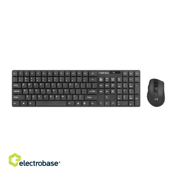 Natec | Keyboard and Mouse | Stringray 2in1 Bundle | Keyboard and Mouse Set | Wireless | Batteries included | US | Black | Wireless connection image 1