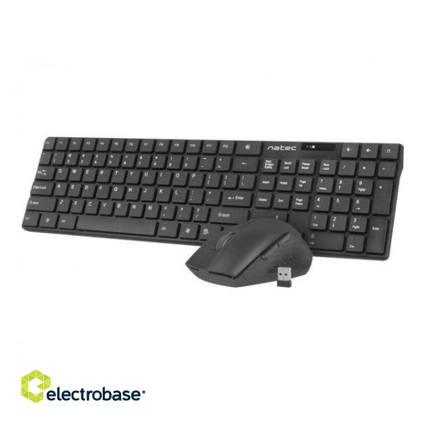 Natec | Keyboard and Mouse | Stringray 2in1 Bundle | Keyboard and Mouse Set | Wireless | Batteries included | US | Black | Wireless connection paveikslėlis 2