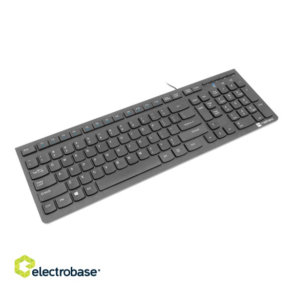 Natec | Keyboard | Discus 2 Slim | Standard | Wired | US | Black | USB 2.0 | 424 g | Numeric keypad paveikslėlis 2