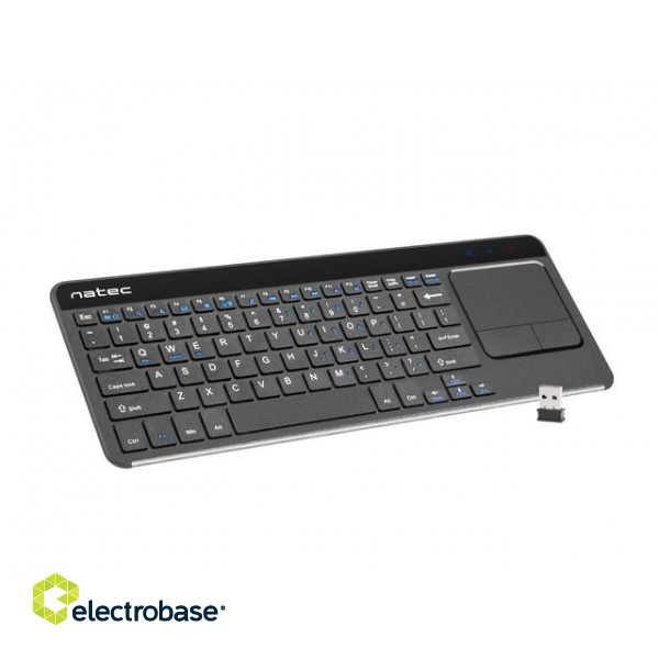 Natec | Keyboard | NKL-0968 Turbo Slim | Keyboard with Trackpad | Wireless | US | m | Black | USB Type-A | 400 g image 1